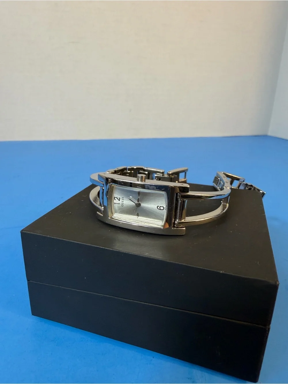 Silver Women's Bracelet Watch - Elegant Rectangular Dial